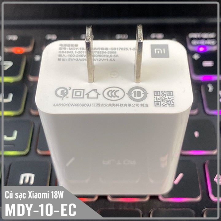 Củ sạc Xiaomi sạc nhanh Quick Charge 3.0 MDY-10-EC - Trắng