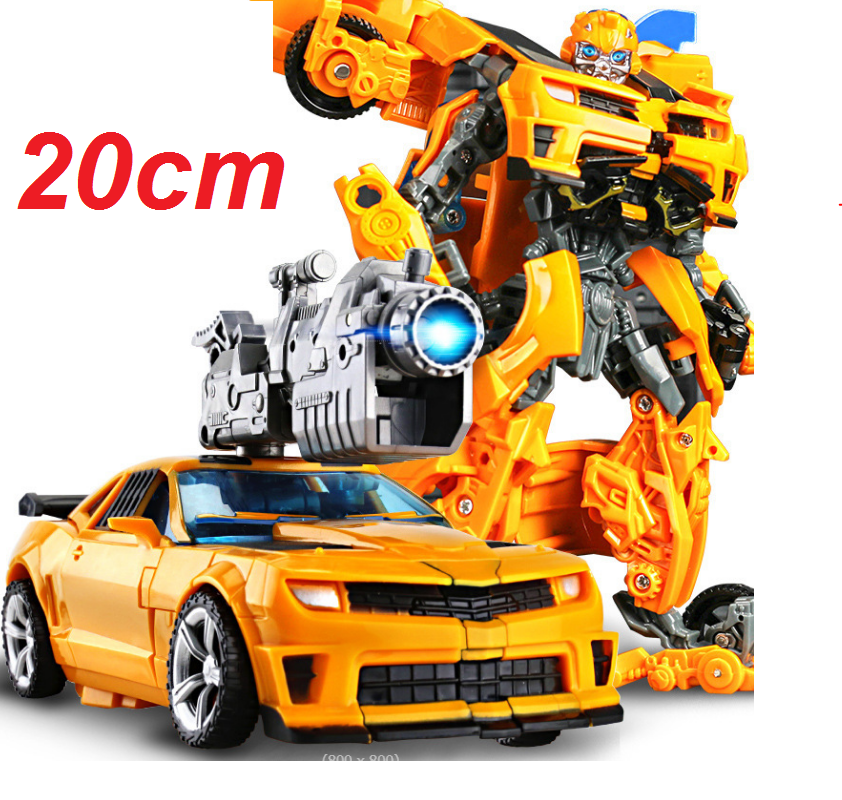 Đồ chơi robot transformers biến hình xe tải Optimus và xe đua BumbleBee Transformers cao 20cm đồ chơi trẻ em