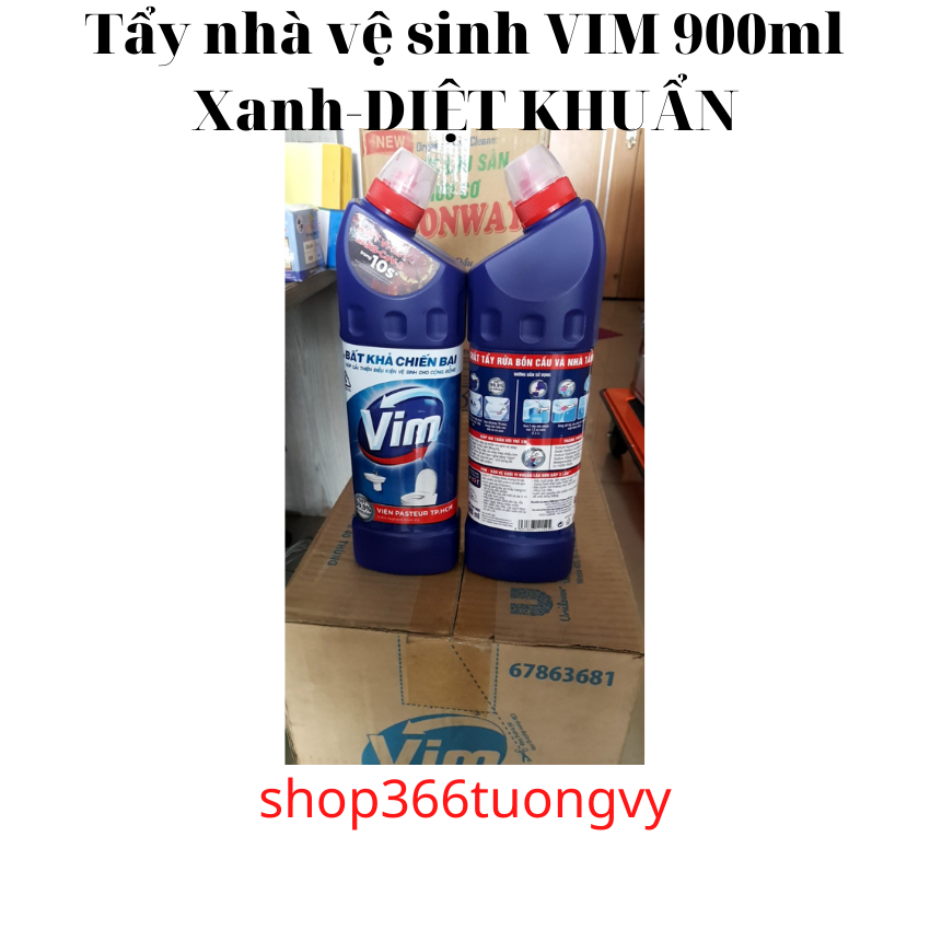 [Xả hàng Vim tẩy xanh 900ml]  Chai tẩy toilet nhà tắm Vim 900ml xanh diệt khuẩn siêu tiết kiệm với giá sỉ cho khách đã có tại shop366tuongvy