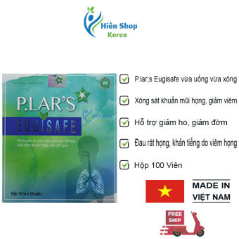 Viên xông và uống P.lar's Eugisafe hỗ trợ giảm ho, đờm, đau rát họng, khản tiếng do viêm họng, viêm phế quản