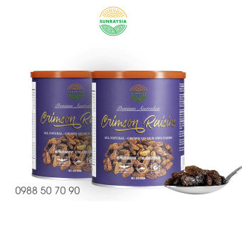 Combo 2 lon nho khô cao cấp Úc Sunraysia Crimson