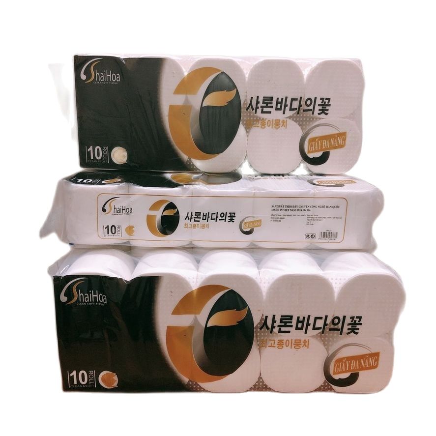 Giấy vệ sinh không lõi Hải Hoa Đen 10 cuộn không lõi