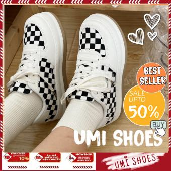 Giày Thể Thao Nữ Đế Bằng Bánh Mì Basic mã PAS Caro vải canvas bata mới hot phong cách đẹp cá tính Hàn Quốc