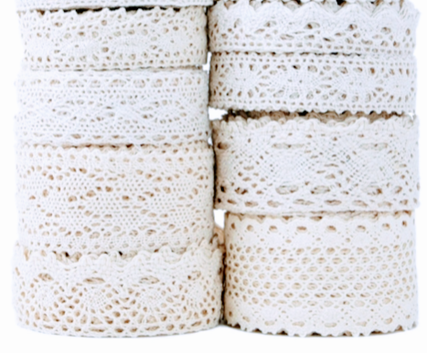 Ruy Băng Ren Chỉ/ Ren Cotton Dệt / Ren Tua Tua 6cm chất mềm - Trang Trí Lưu Niệm Thủ Công Tự Làm Viền Phụ Kiện May Vá