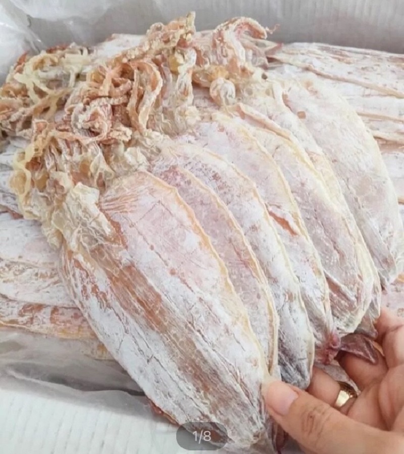 Khô mực loại 1-khô mực câu loại trung- khô mực trắng thịt dày ăn siêu ngọt - size mực khô