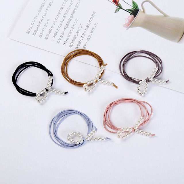 Dây buộc tóc đính hạt ngọc chùm CHUM16 - Phụ kiện tóc