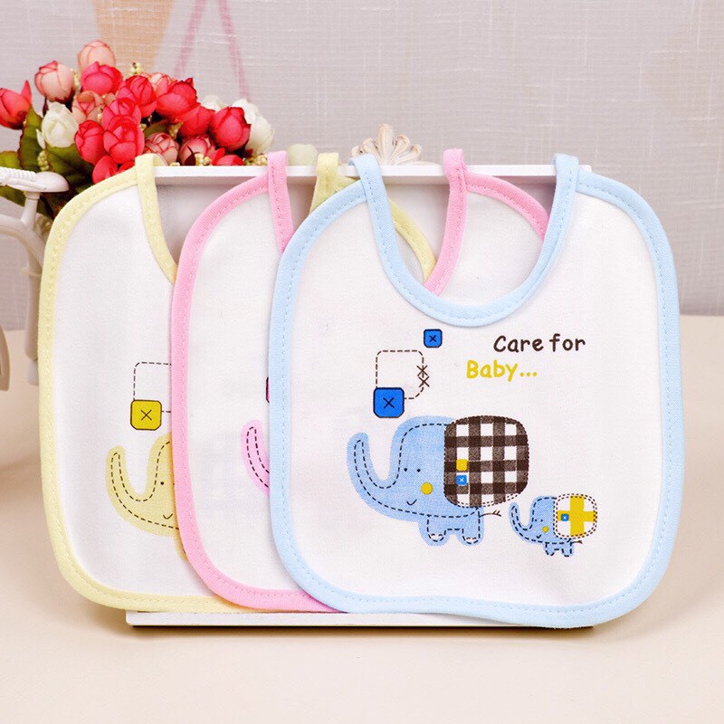 Yếm cotton buộc dây hình chú voi cho bé siêu dễ thương