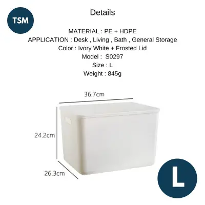 TSM Stackable Plastic Storage Box with Dustproof Lid Cover Space Savers for Living Organizer Kitchen Bathroom (3)