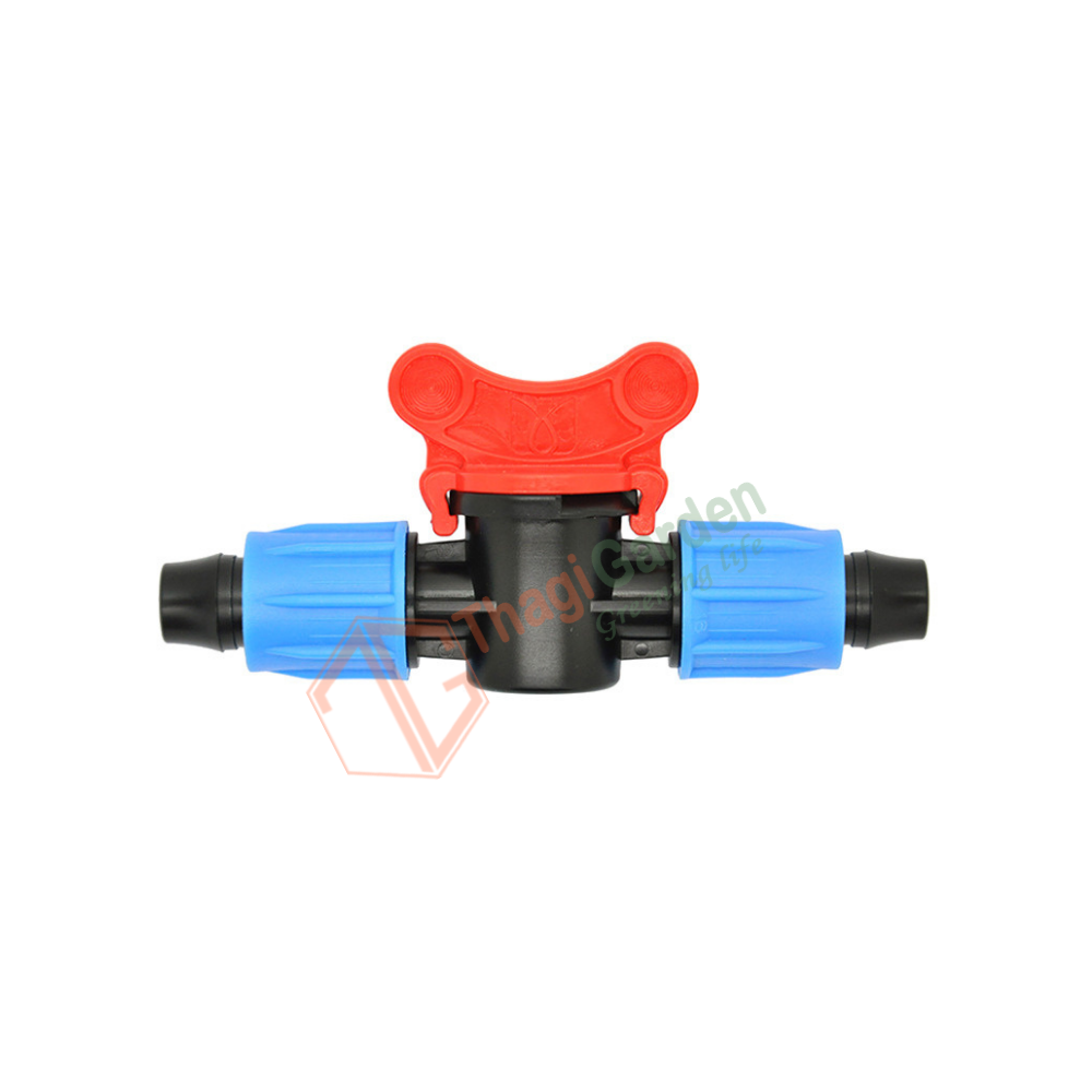 Bộ 10 Van khóa ống 16mm - Nắp vặn xanh dương dùng trong hệ thống phun tưới