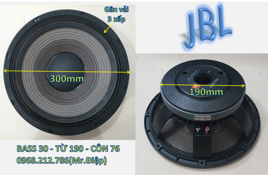 Bass 30 khung xương nhôm - từ 190 - côn 76 - giá 1 chiếc
