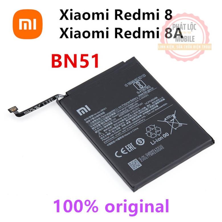 Pin xiaomi redmi 8/ redmi 8a, mã pin bn51, dung lượng 5000mah, bảo hành 3 tháng, tặng kèm bộ tua vít mở máy