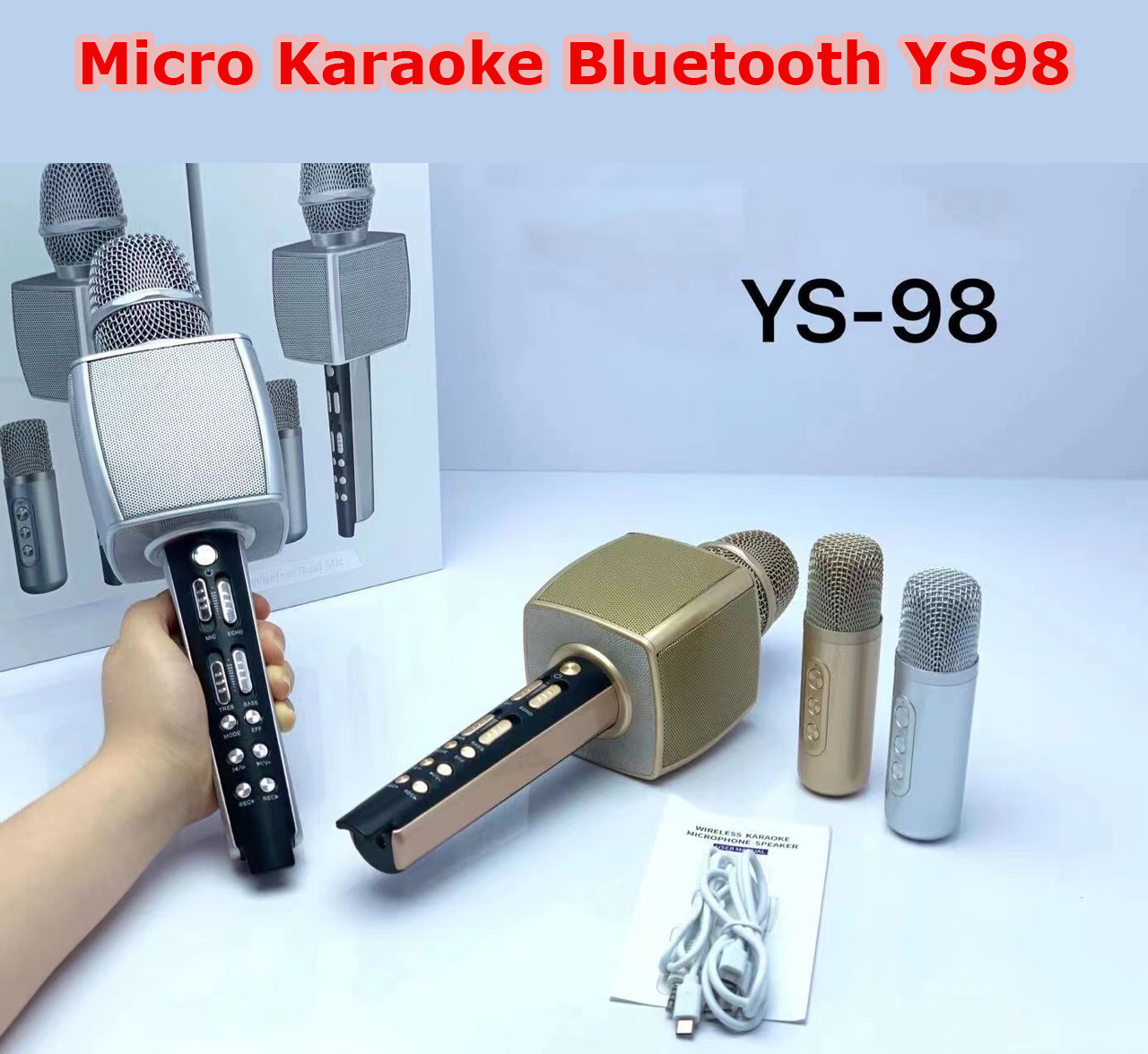 (  SIÊU PHẨM 2022 ) Micro Kèm Loa Karaoke SU-YOSD YS-98, Micro Karaoke Bluetooth YS98,Hỗ Trợ Thu Âm, Âm Thanh Siêu Bass , Chống Hú Rè Vỡ Âm, Bắt Giọng Tốt, Điều Chỉnh Độ Vang Kèm Loa Không Dây Giả Giọng Nói ( bảo hành 1 NĂM )