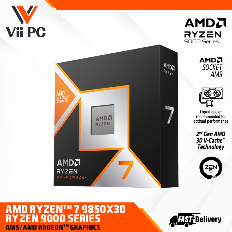 CPU AMD Ryzen7 9800X3D AMD RYZEN 7 9800X3D 8-Core, 16-Thread Desktop Processor : Amazon
