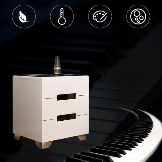 Tủ đầu giường thông minh mặt cảm ứng, cổng sạc usb cho điện thoại, táp đầu giường 2 ngăn thiết kế hiện đại