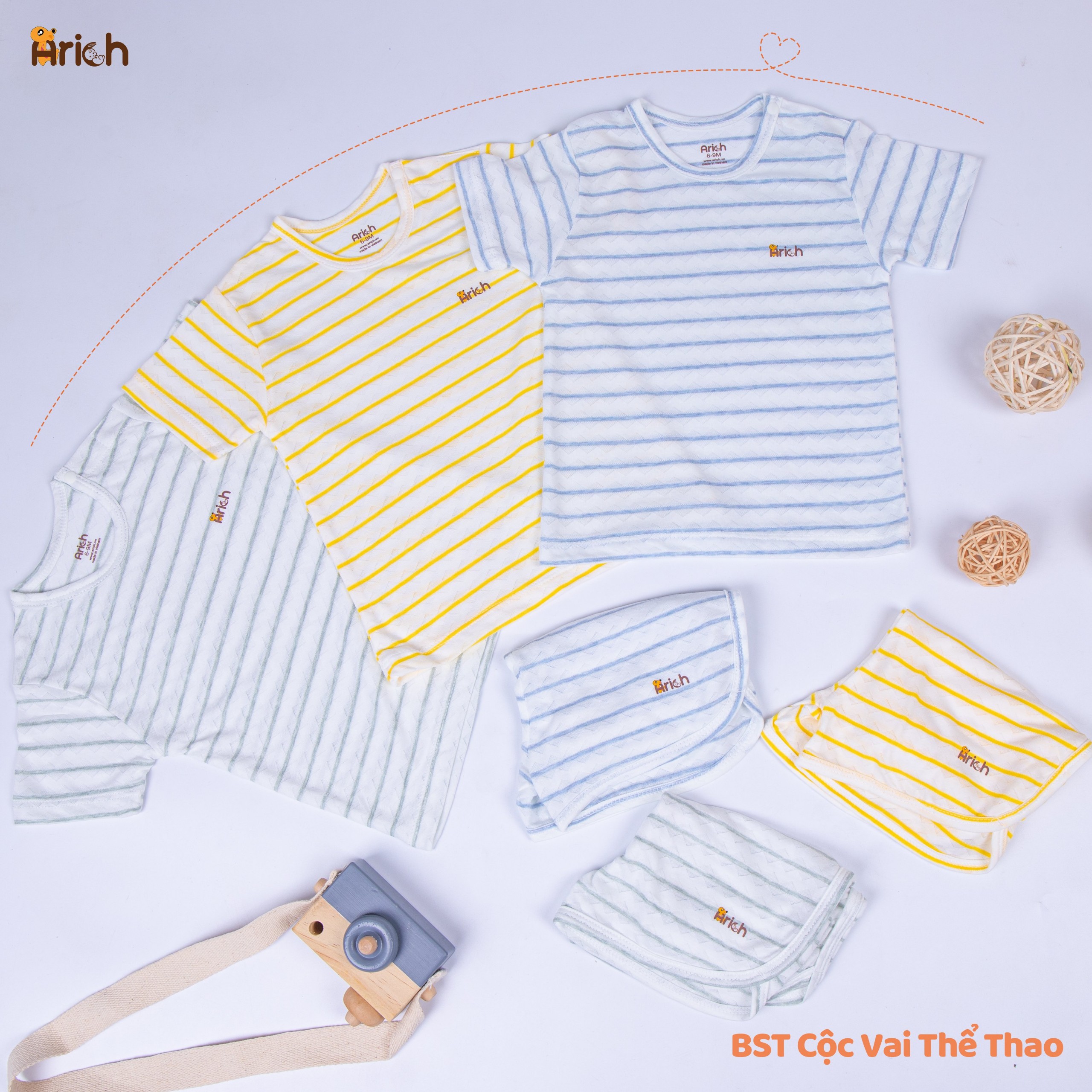 Bộ cài vai thể thao vải sợi tre Arich