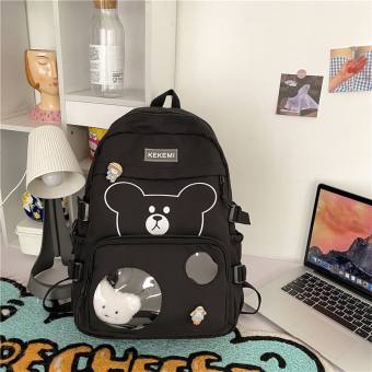 Balo học sinh-cặp sách nữ ulzzang cấp 2 3 hình gấu phối mica gấu boo