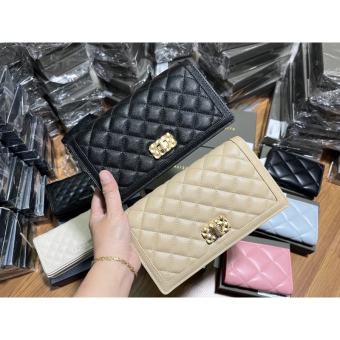 TÚI CNK KHOÁ XOAY DA CÁ ĐUỐI SIZE MINI [clutch-ví]