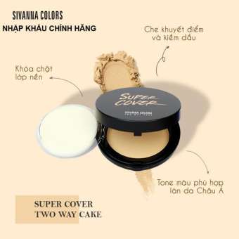 Phấn nền siêu mịn kiềm dầu,che khuyết điểm Sivanna Colors Super Cover HF201