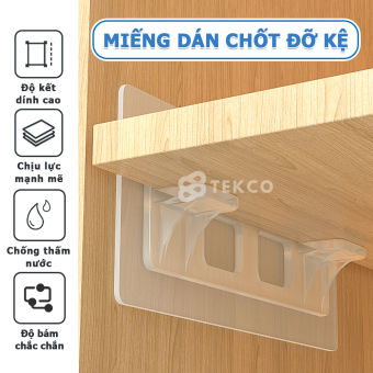 Miếng Dán Chốt Đỡ Kệ/ Móc Dán Tường Kê Tấm Chia Ngăn Tủ/ Ke Góc Chữ L Đỡ Kệ Gỗ Treo Tường