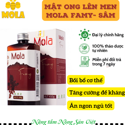 Mật Ong Lên Men MOLA Famy - Mật ong lên men sâm Ngọc Linh, gừng, chanh tỏi Tăng sức đề kháng, bồi bổ sức khỏe