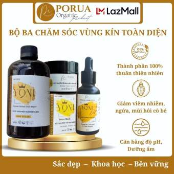 Bộ ba sản phẩm chăm sóc vùng kín toàn diện PORUA giảm viêm nhiễm dưỡng ẩm trẻ hóa da se khít vùng kín