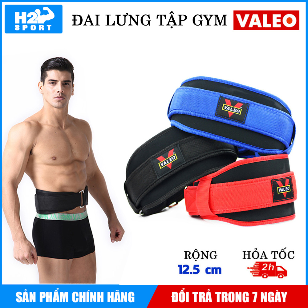 Đai Lưng Mềm Tập Gym VALEO Bản 12.5cm Hỗ trợ Gánh Tạ - Squats - Deadlift