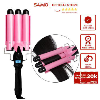 Máy uốn tóc xoăn sóng 3 trục dập sóng nước, trục máy phủ ceramic bảo vệ tóc