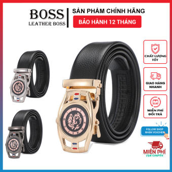 Thắt lưng nam da bò cao cấp, Dây nịt nam phong cách hàn quốc, Dây thắt lưng khóa tự động thông minh-LEATHER BOSS