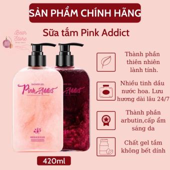 Sữa tắm hương nước hoa Pink Addict, Set sữa tắm nước hoa thơm lâu Pink làm đẹp da 420ml, sữa tắm trắng da loại bụi bẩn