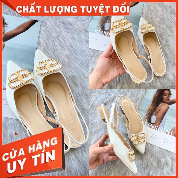 Sandal bệt BB ,giày bệt nữ BB , hài đế bẹt nữ bóng da mềm êm .