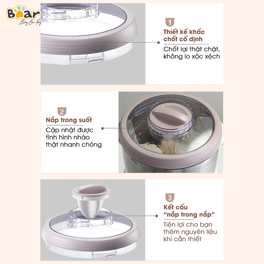 Máy Trộn Bột 3,5L Bear HMJ-A35M1 - Bản Nội Địa, Inox 304, Ủ Bột, Trộn Nhanh, Công Suất Lớn - Bảo Hành Chính Hãng 18 Tháng