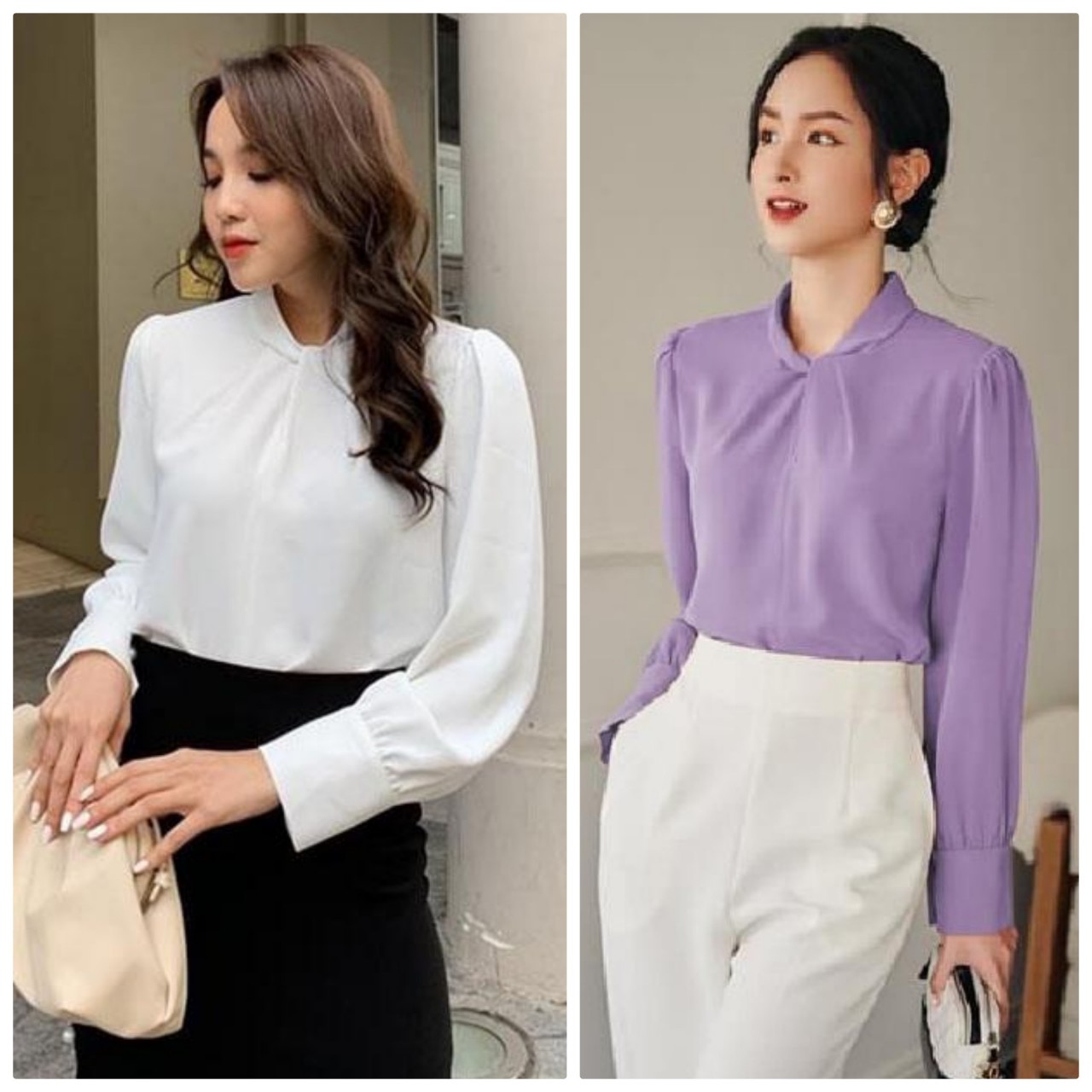 ÁO SƠ MI CỔ XOẮN THỜI TRANG NGOCTRANSHOP - NT3326