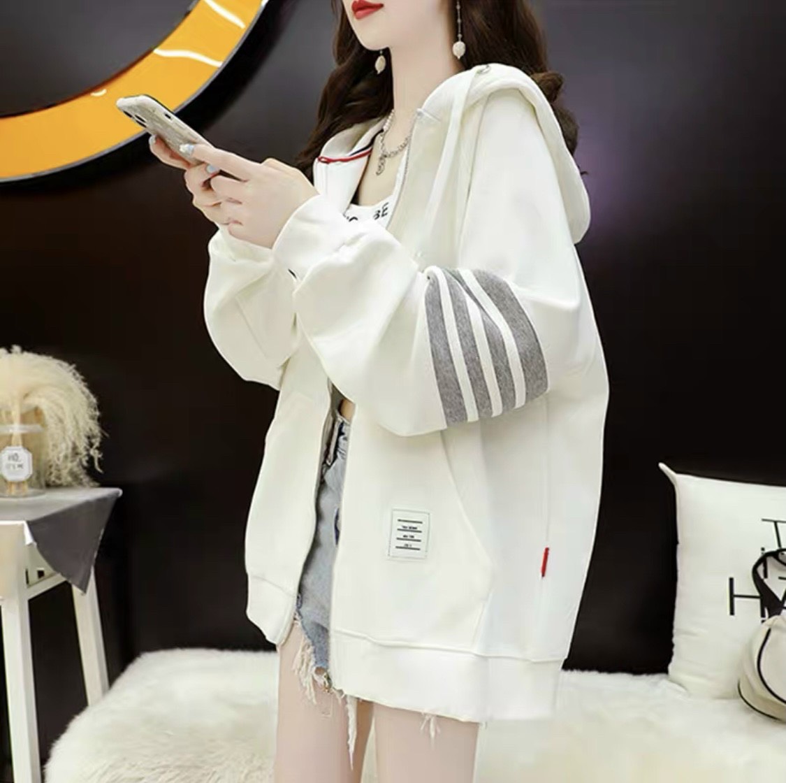 Áo khoác hoodies zip cho nam và nữ kéo khoá from rộng UT22