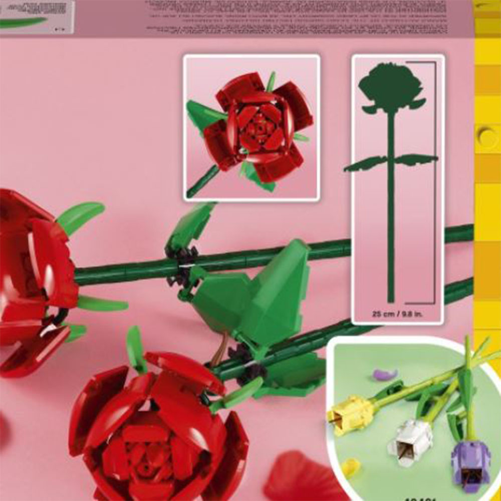 Bộ xếp hình lego hoa hồng, lego 40460 2 bông hoa hồng - Bộ xếp hình Hoa hồng rực rõ