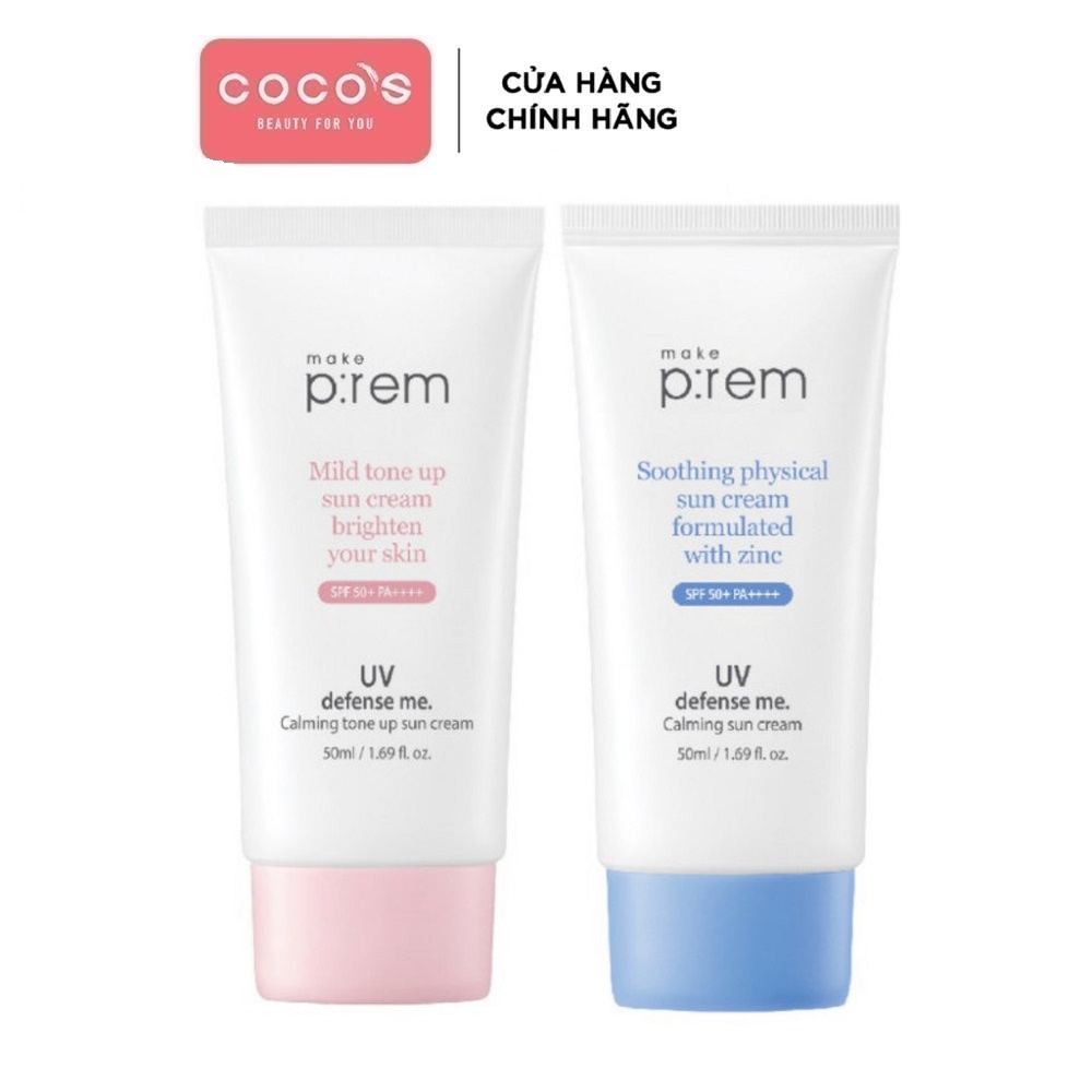 Kem chống nắng vật lý make prem uv defense me sun cream spf 50+ pa++++ 50ml