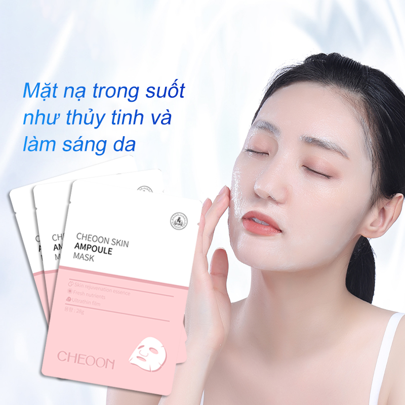 Làm sáng và dưỡng ẩm, cấp ẩm cấp nước, làm dịu da sau khi đi nắng, nam nữ đều dùng được, mặt nạ làm trắng da, 28g*5 miếng/hộp，mặt nạ dưỡng da ，mặt nạ dưỡng da căn bóng， mặt nạ dưỡng ẩm