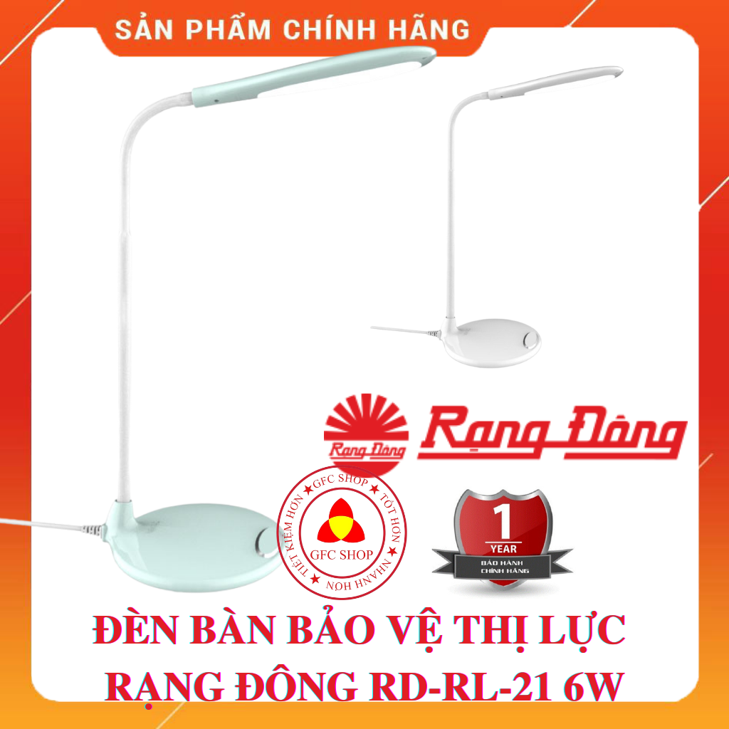 Đèn bàn led cảm ứng rạng đông rd-rl-21 6w - 4 nhiệt độ màu - 3 mức sáng