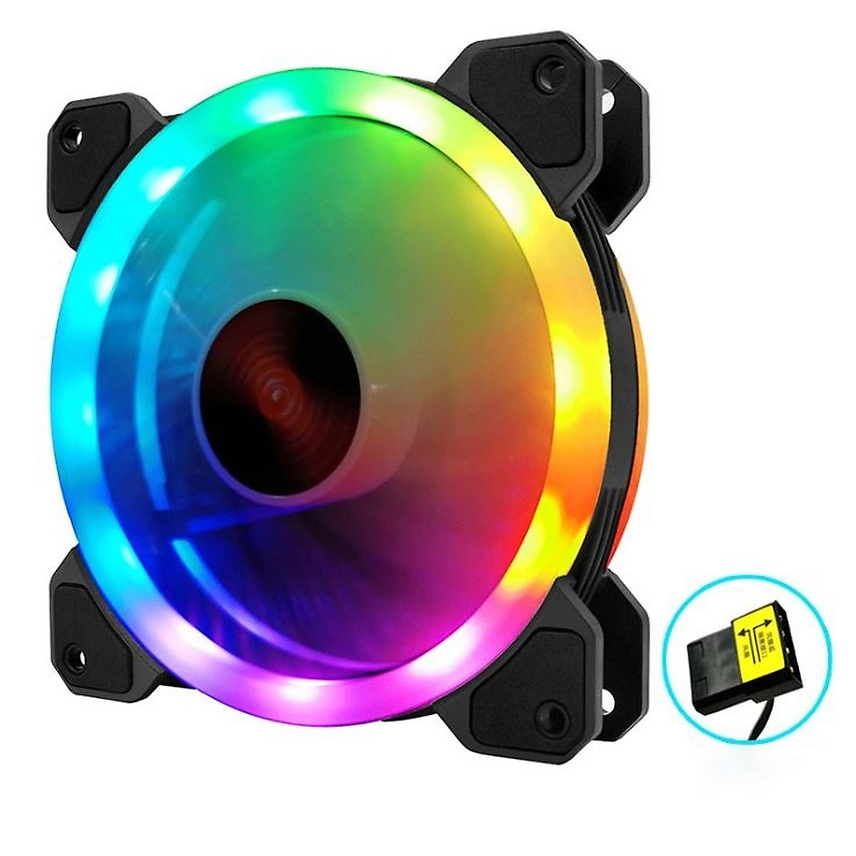 Quạt tản nhiệt Fan led Double Ring 7 màu