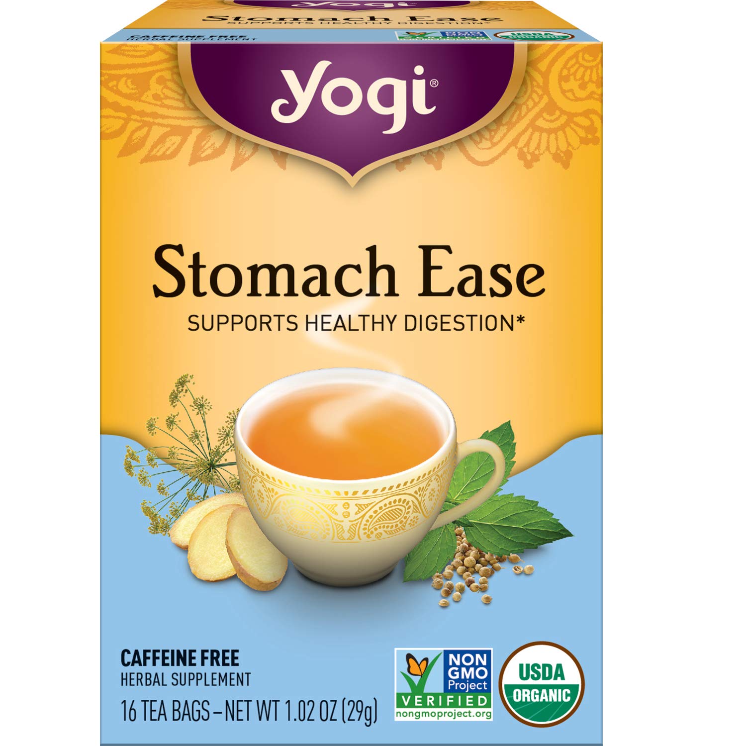Stomach Ease Yogi Tea Trà hỗ trợ tiêu hóa hữu cơ