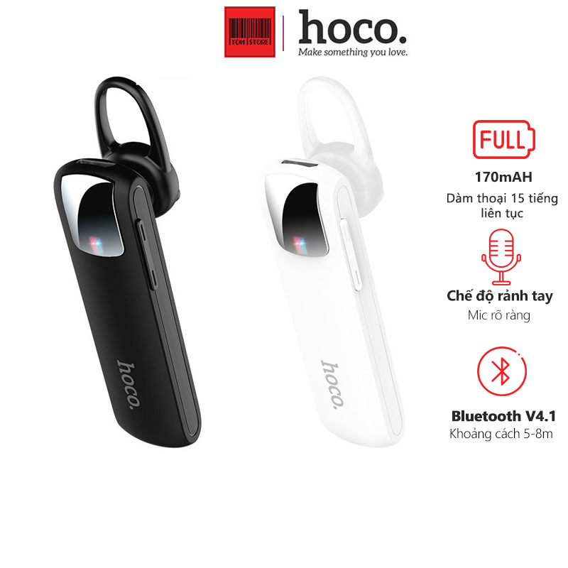 Tai Nghe Bluetooth Hoco E37 Gratified Business V4.1 - Tai nghe bluetooth hỗ trợ nghe nhạc 15 tiếng liên tục, Hàng phân phối chínhs hãng Tom Store
