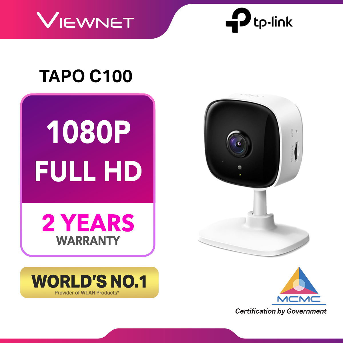 TP-Link Tapo C100 - 1080P Full HD CCTV WIFI Camera with Amazon Safety CLOUD and Sirim Certification Tapo C110