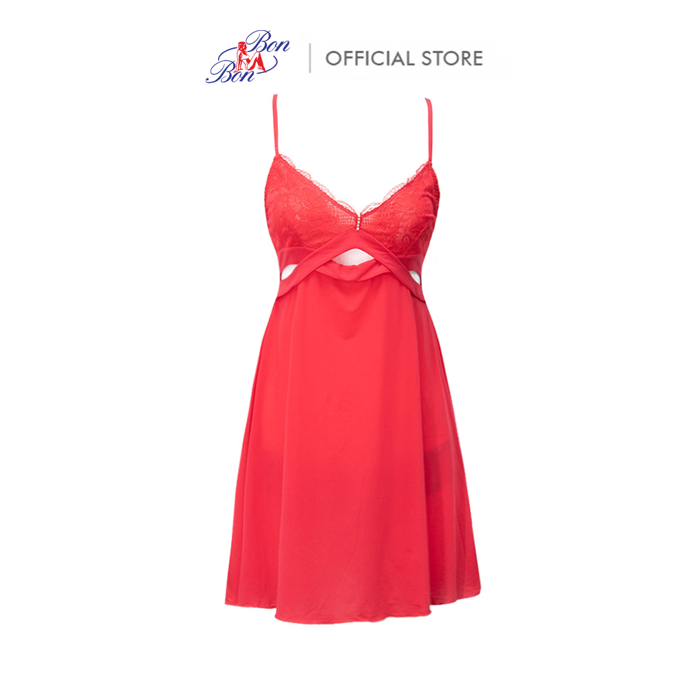 Đầm ngủ không cúp, cổ chữ v bon bon - il9191