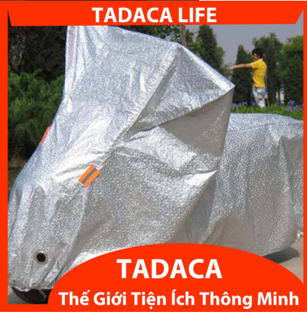 Bạt trùm xe máy tráng nhôm 2 lớp chống nóng chống mưa - áo trùm cho tất cả các loại xe máy tadaca