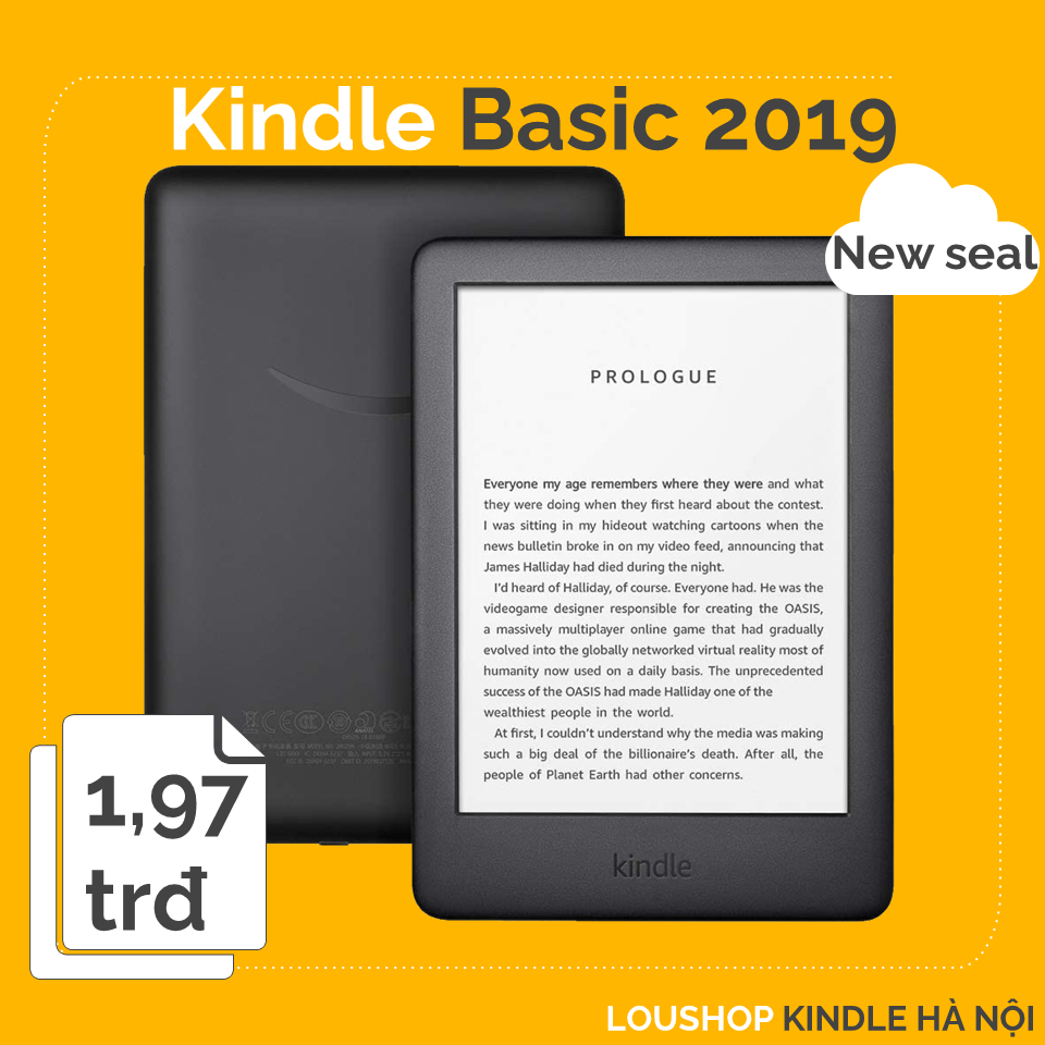 Máy đọc sách Kindle Basic 2019 10th - Basic 10 có đèn nền, màn hình E-ink 6 Inch, nghe Audible, 8GB