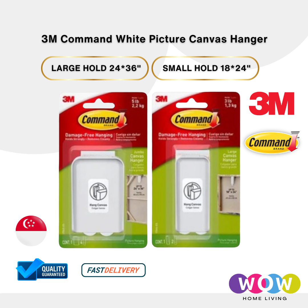 3M Command Large/Jumbo White Canvas Picture Hanger Damage Free Removable Strong Adhesive (Holds Up To - View #11