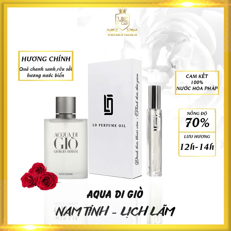 Nước hoa pháp chính hãng 12ml nam ld perfume oil dạng xịt mùi hương tươi mát nam tính tinh tế ld08
