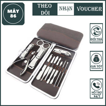 Bộ cắt móng 12 món-Bộ kìm cắt móng tay - Bộ kìm bấn móng tay 12 chi tiết - trúc bông cắt móng - KM