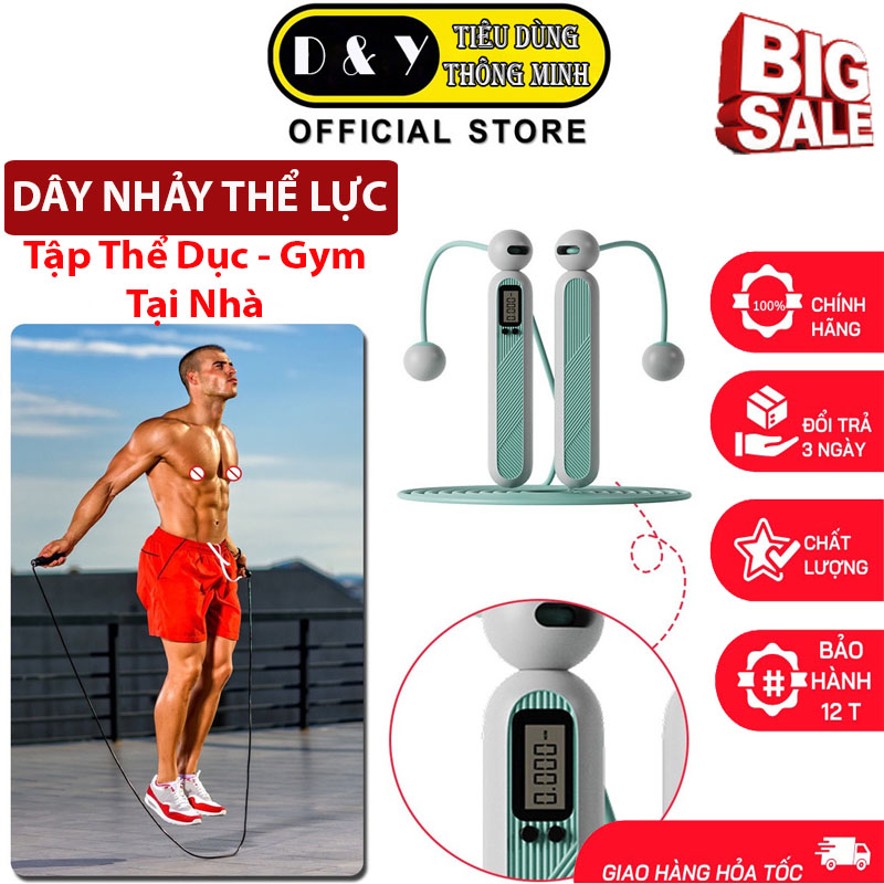 Dây nhảy thể lực đàn hồi tự động đếm số dậm nhảy - dụng cụ nhảy dây tập thể dục tại nhà - dây nhảy thể dục - bảo hành 12 tháng