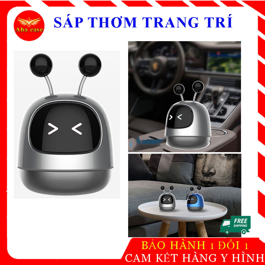 Hộp Robot Sáp Đựng Sáp Thơm Kẹp Cửa Gió Điều Hòa Ô Tô, kèm sáp thơm khử mùi hôi phòng, tủ quần áo, trang trí bàn làm việc, văn phòng