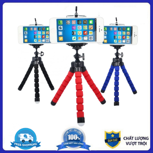 Gía đỡ điện thoại Bạch Tuộc 3 chân. Đế Ba Chân Đầu Giường Hình Tam Giác Phổ Quát Đa Chức Năng Kẹp Tay Nhanh Ảnh Ngoài Trời Chụp Ảnh Tự Sướng Mini Chụp Ảnh Kẹp Di Động
